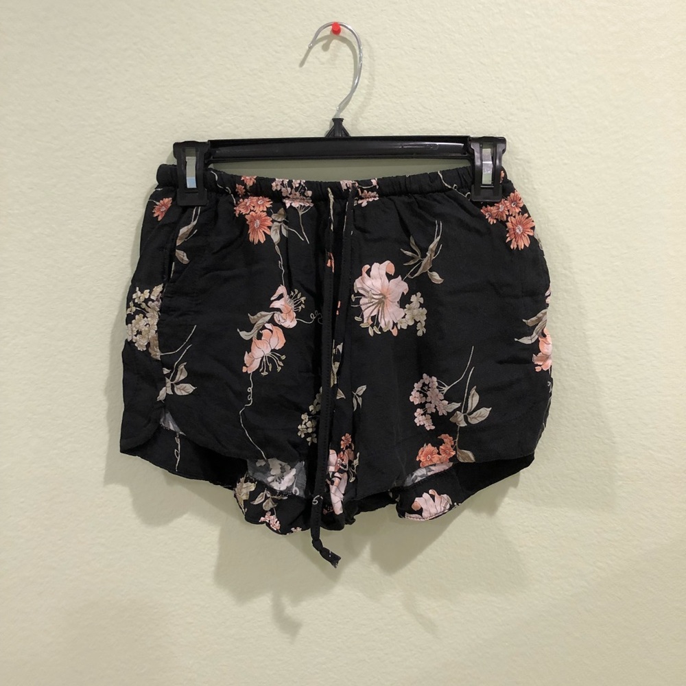 Brandy Melville black floral eve shorts